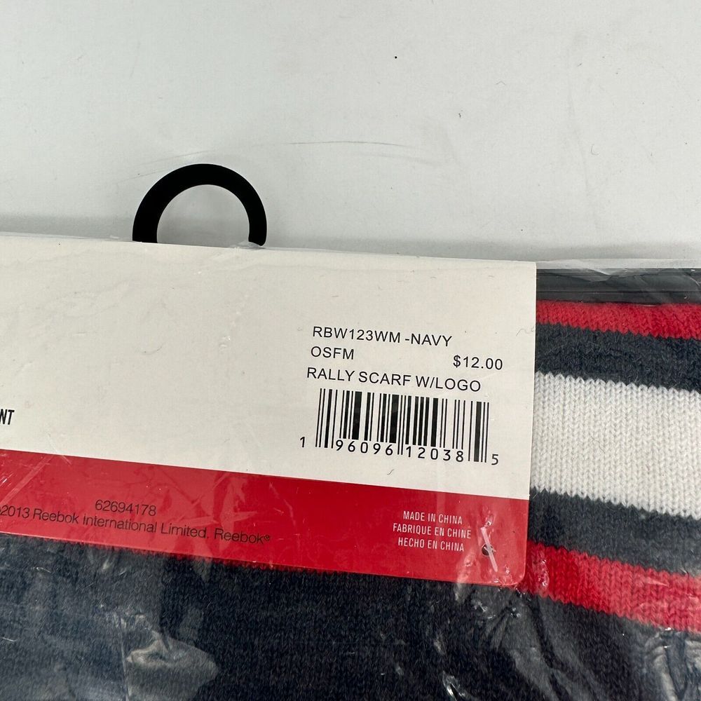 Reebok Rally Scarf Red White Blue Navy Logo NEW Winter Wrap Around One Size OSFM - Picture 6 of 6